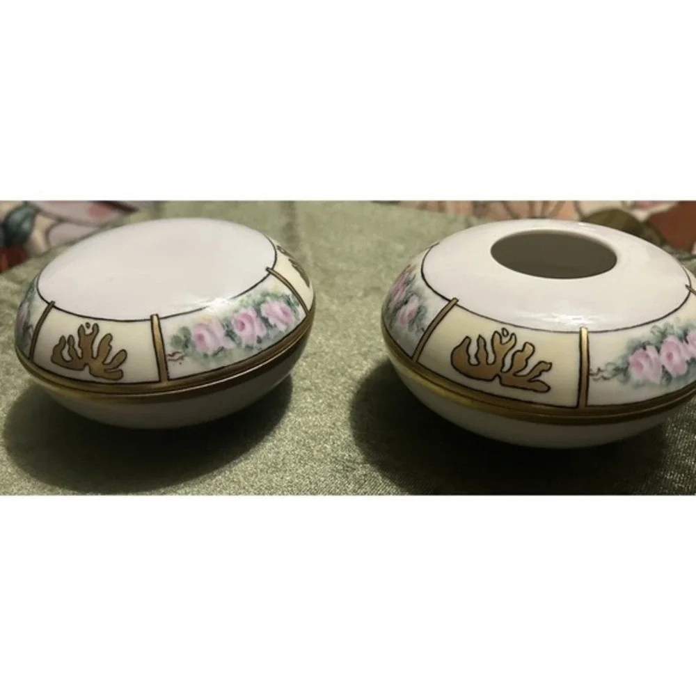 RARE 6-PC Vintage Limoges Vanity Hair Receiver Powder Cont. &‎ Pair Of Trays Wow